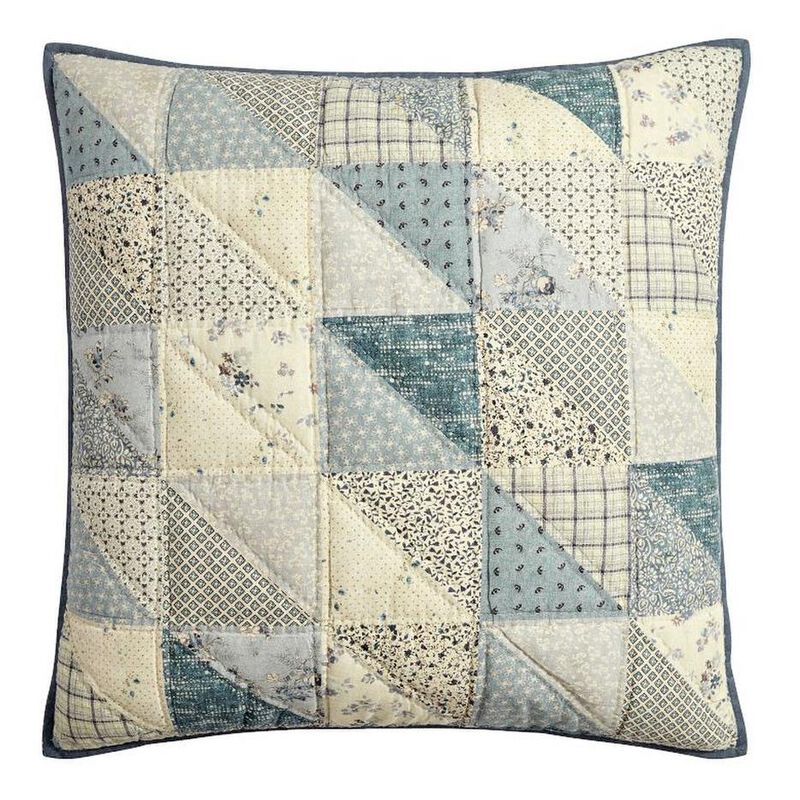 Pottery Barn Ellis Reversible Quilt Shams Euro Blue Multi image number 0